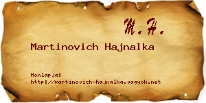 Martinovich Hajnalka névjegykártya